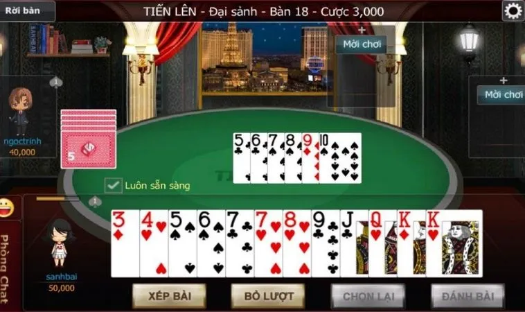 Cách Chơi Tiến Lên Miền Nam Nhà Cái 23WIN Hiệu Quả 2 Giao diện chơi Tiến Lên Miền Nam nhà cái 23WIN