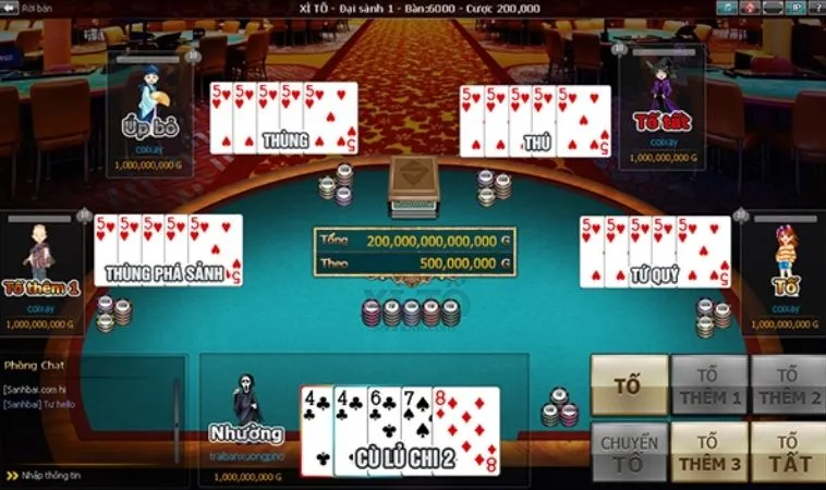 Trò Chơi Xì Tố Tại 23WIN: Những Bàn Chơi Đầy Kịch Tính 2 Giao diện chơi Xì Tố tại 23WIN
